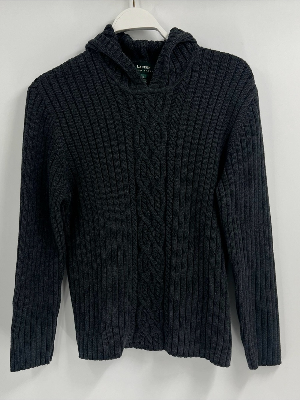 Lauren Ralph Lauren Cable Knit Hooded Sweater Size XL